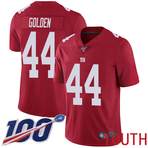 Youth New York Giants #44 Markus Golden Red Limited Red Inverted Legend 100th Season Football NFL Jersey->youth nfl jersey->Youth Jersey